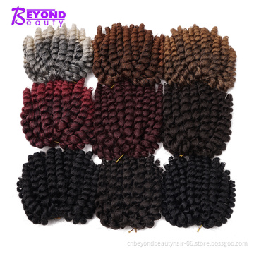 Kinky Wand Curl Crochet Braids Hair Water Deep Wave Hair 8 inch Synthetic Crochet Braiding Hair Extension Bulk private label